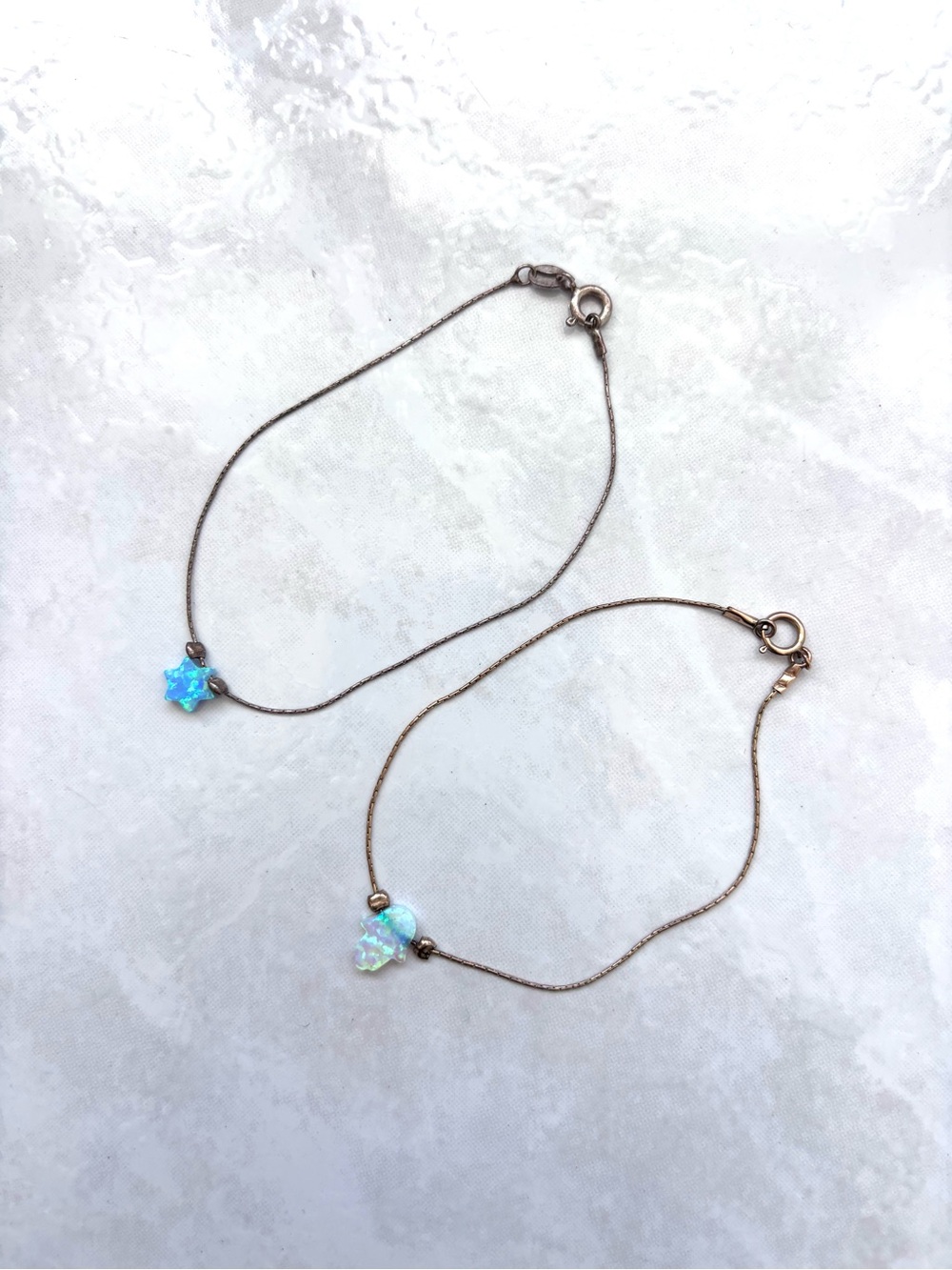 Hamsa Lab-Created Opal Luck Charm Bracelet 925 Silver